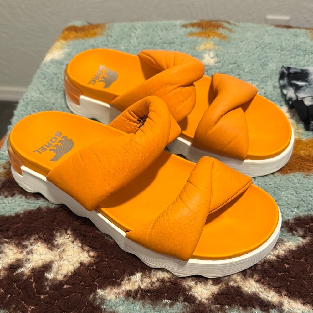 Sorel Vibrant Orange Slide Sandals